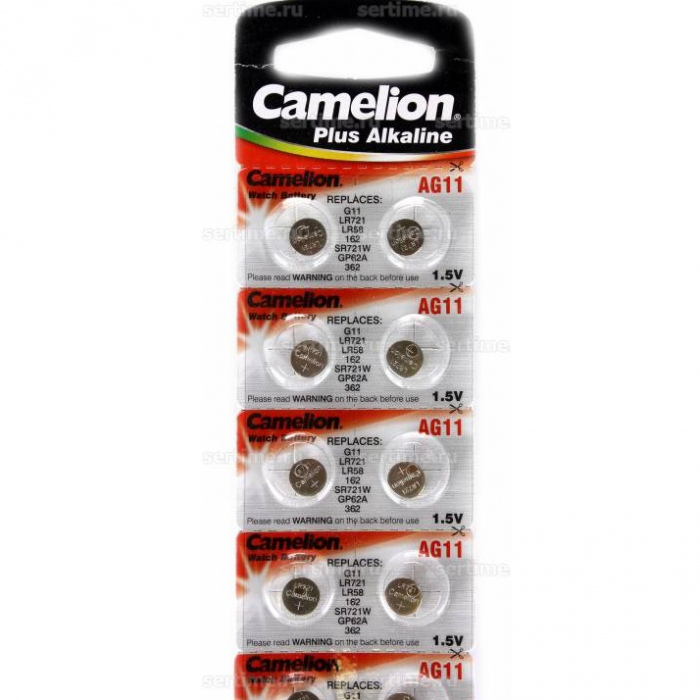 Э/п Camelion AG11 (G11 / LR721 / LR58 / 62A / 162 / 362A)